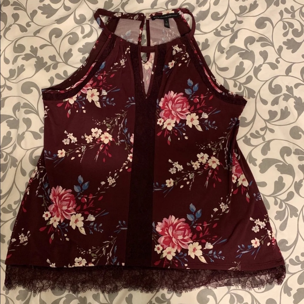 White House black market floral top size L